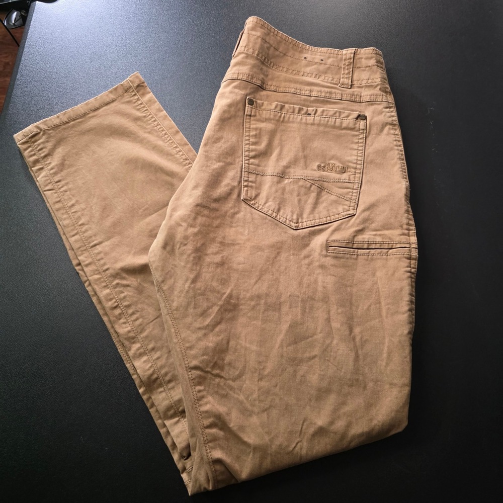 Kuhl Free Generatr Mens 34x32 Khaki Brown Cotton Stretch Work Hiking Pants